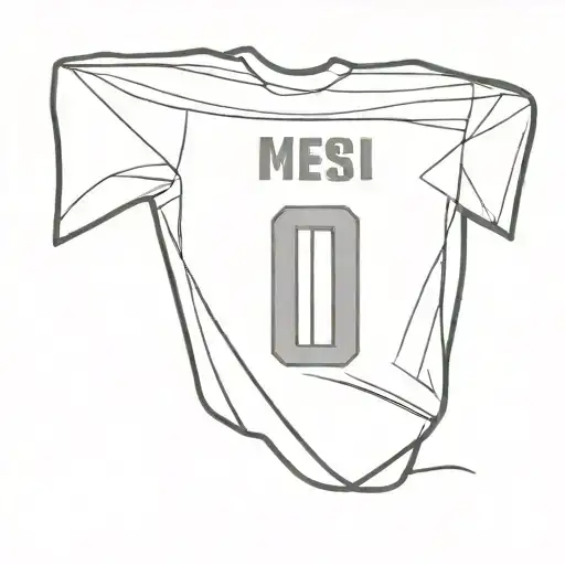 A Minimalist Outline Of A Football With Messi's Jersey Number