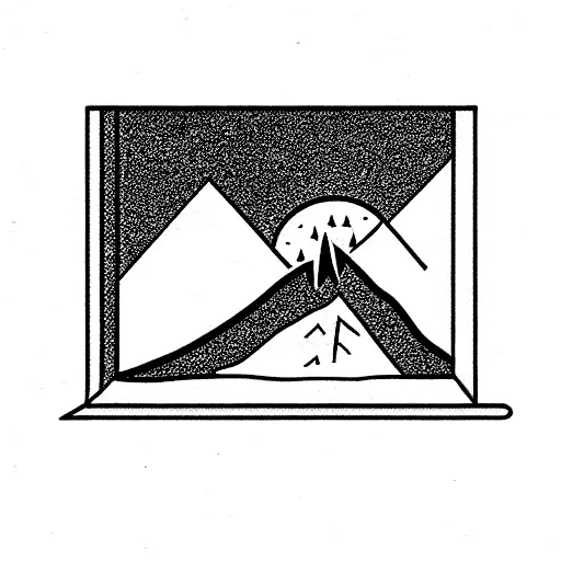 Mountain View Out Of A Window