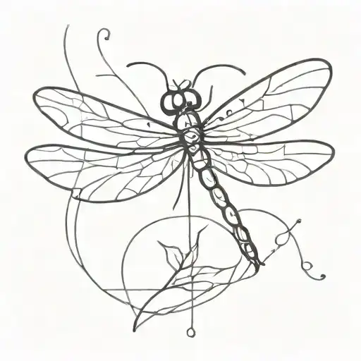 A Minimalist Tattoo Of A Dragonfly