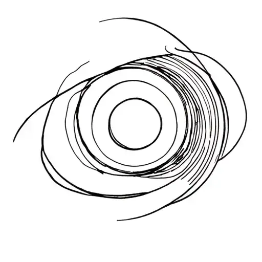 Line Work Of Abstract Camera Lens Morphing Into Love