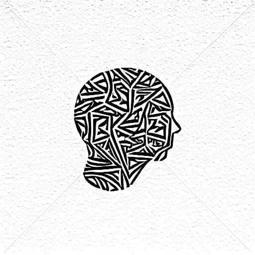 Abstract Head Made By Dots And Lines And A Castle In The Back