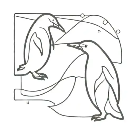 One Line Penguin Letter D And E Puzzle