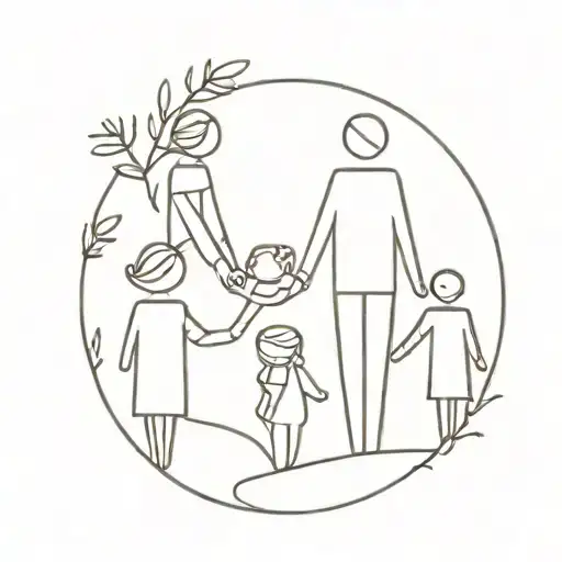 Family With Twin Daughter Symbol