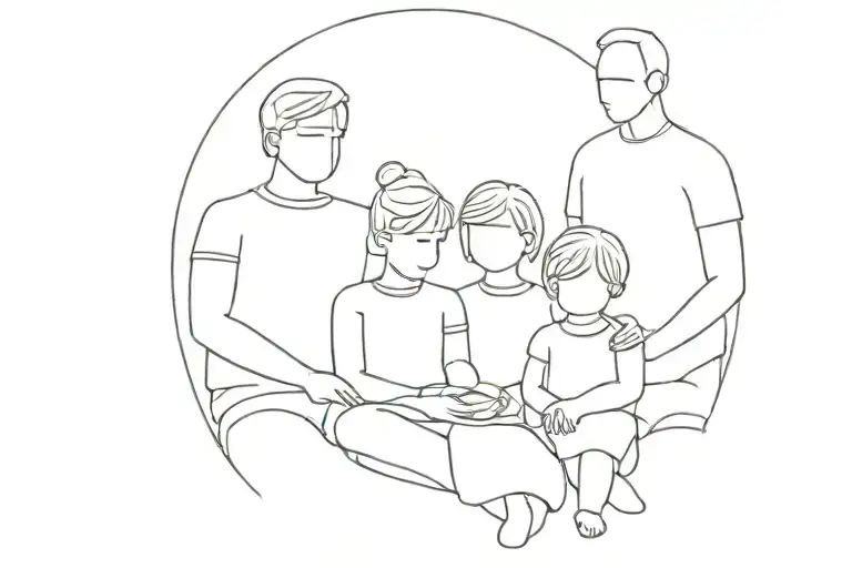 Minimal Outline Family Portrait