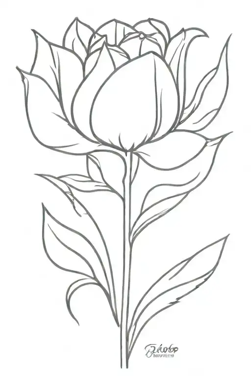 Tulip Flower For Small Tattoo For Ankle Very Simple An Dainty
