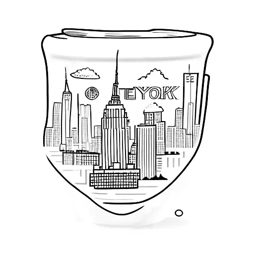 A Coffee Cup With The New York City Skyline Inside