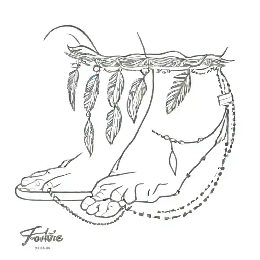 Feather Ankle Chains Wrapped
