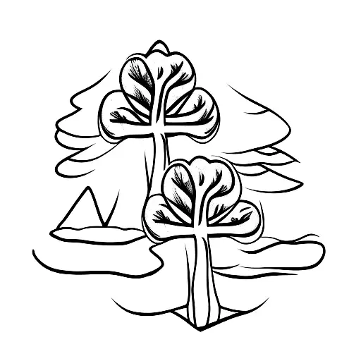 Fineline Pine Tree And Shamrock