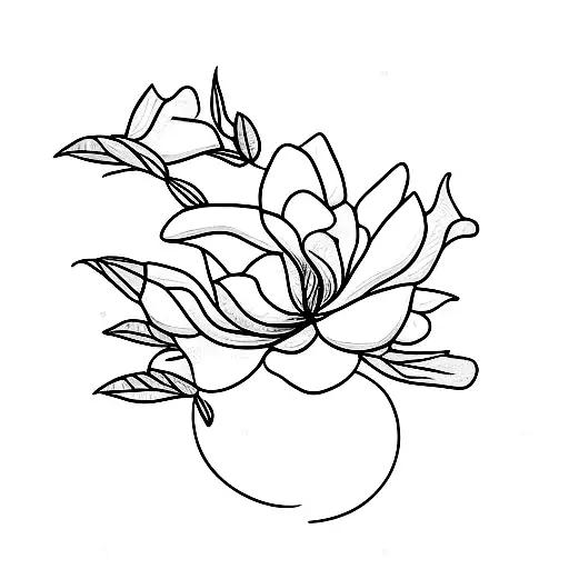 Magnolia Tree With Flowers