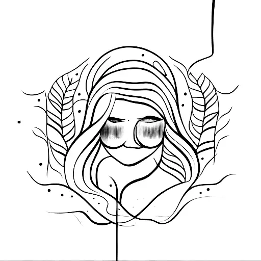 Woman In Water Breaking Through Surface Fine Lines