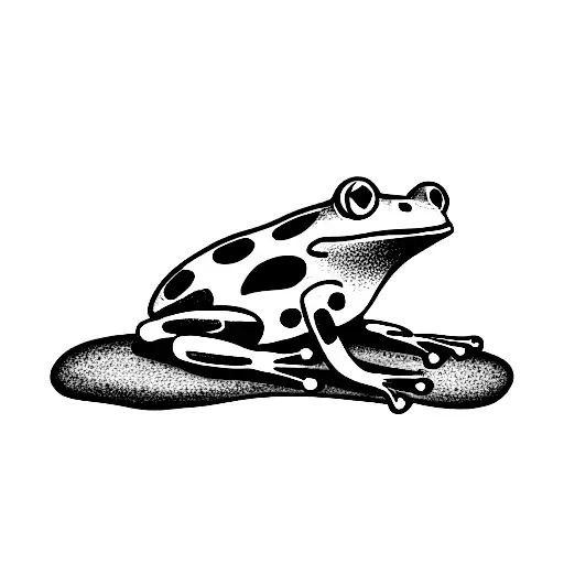 Frog Playing Saxophone On A Rock