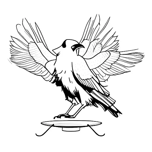 Raven Standing On Top Of A Balance Scale