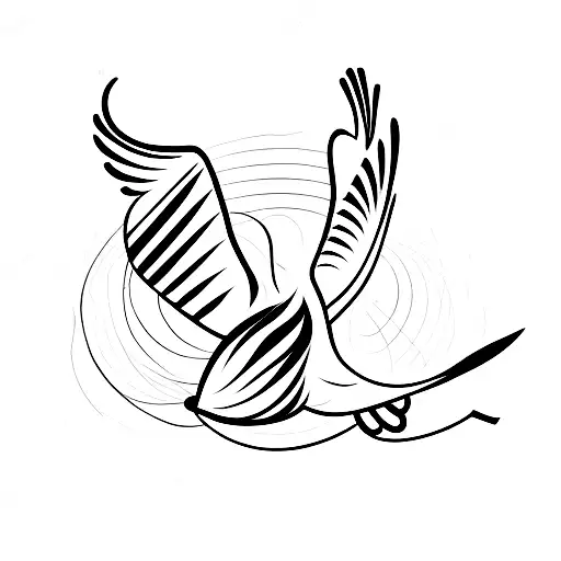 Surrealist Bird Taking Flight