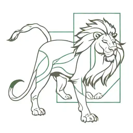 Create A Minimalist Tattoo Of A Lion Wearing A Sporting Clube De Portugal Jersey