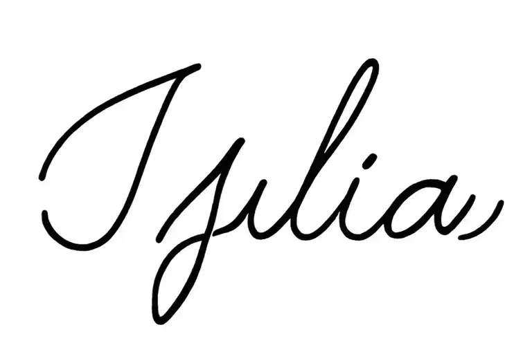 Name Julia Written In The Stem Of A Rose