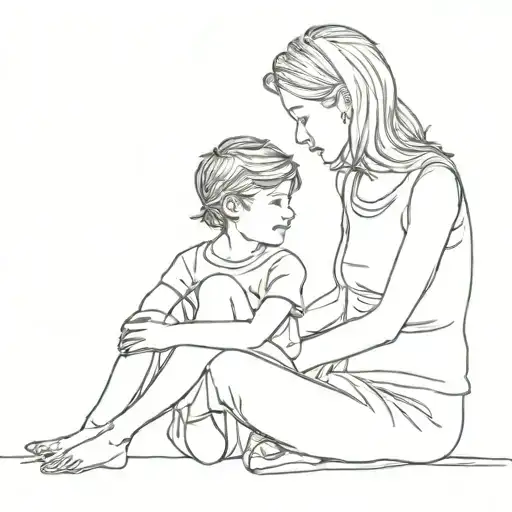 Remember Mom And Son Sitting Together