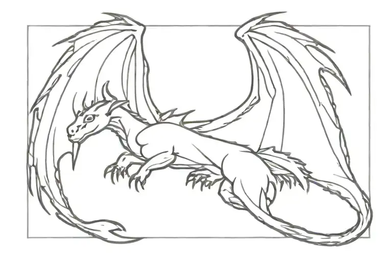 Sleeping Dragon With Spread Wings Wrapped