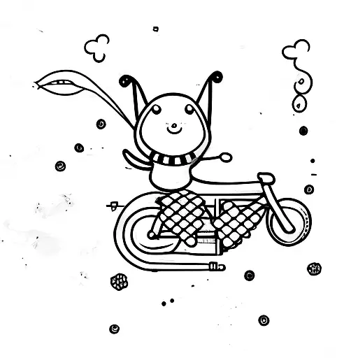 Cute Bee On Bicycle