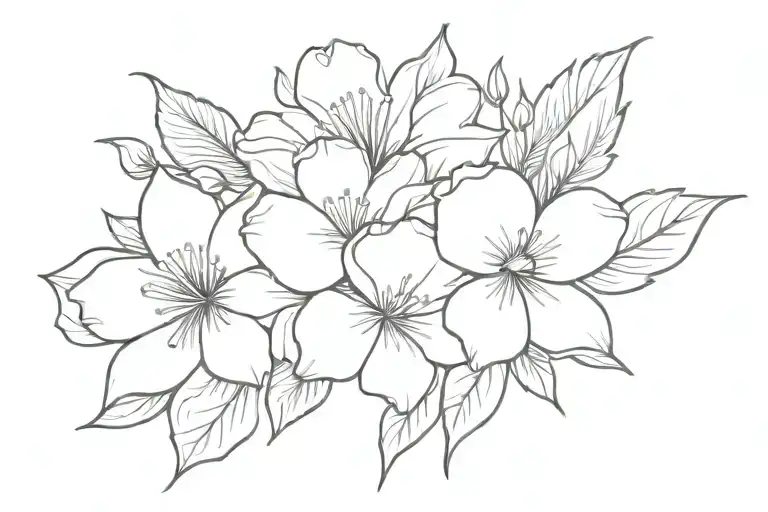 February And May Birth Month Flower Fine Line