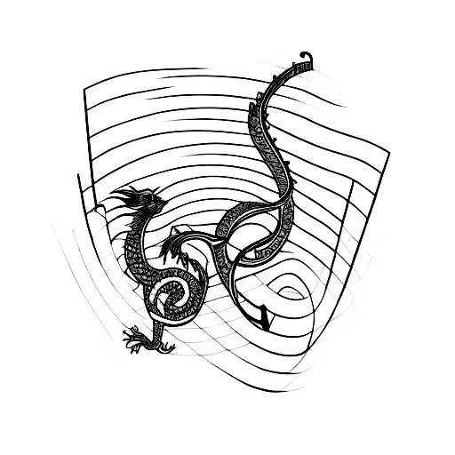 A Violin Clef As A Dragon