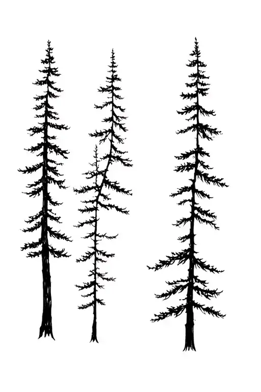 Pine Tree Forrest Themed Half Sleeve