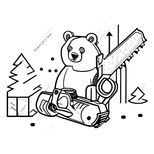 Bear Using A Chainsaw