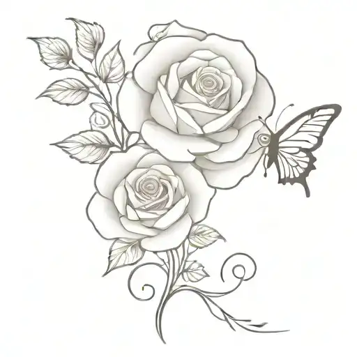 Butterfly Rose Vines Wrapped