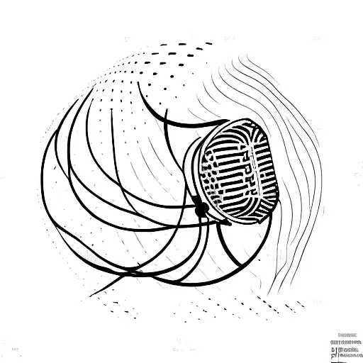 A Minimalist Tattoo Of A Microphone With Sound Waves Forming The Shape Of California