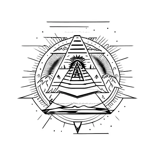 Pyramide And On The Top The Sun God Ra