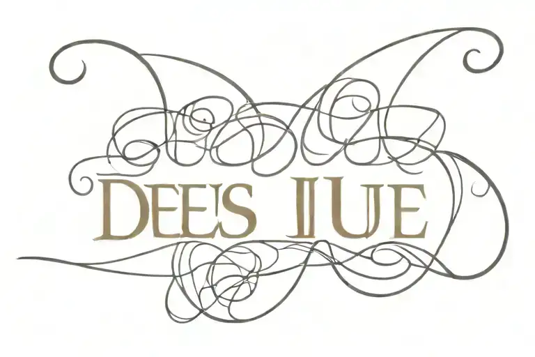 Deus Ubique Is Word Tattoo Design