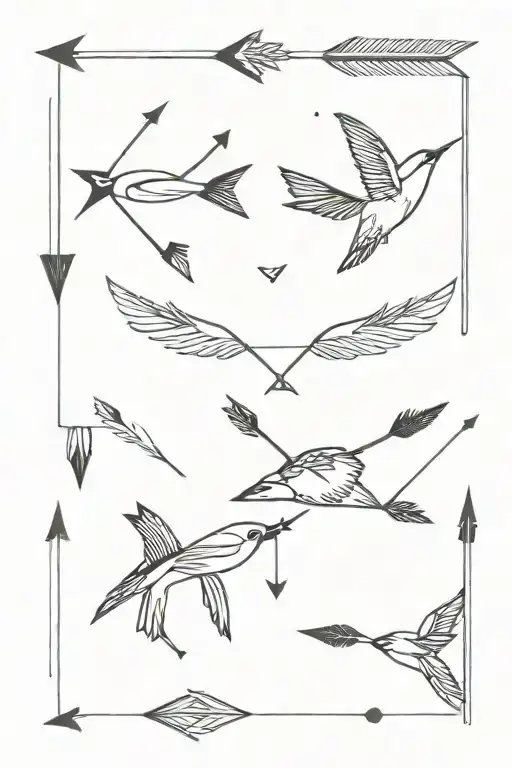 Arrow Three Birds Hearts