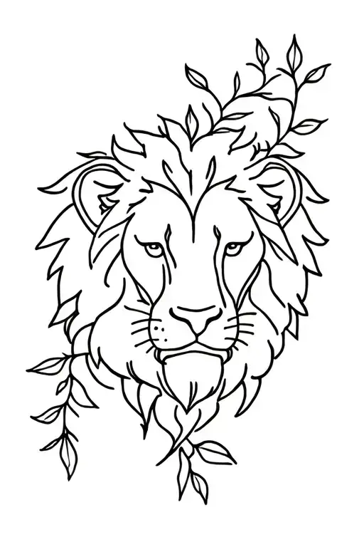 Ivy Growing And Lion