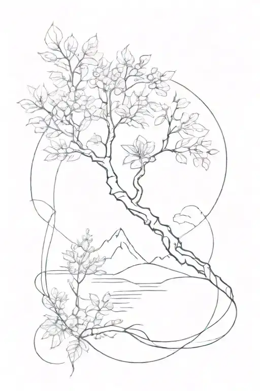 Spiritual Stoicism Blackwork Nature