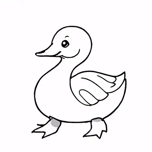 Cute Line Art Army Duck