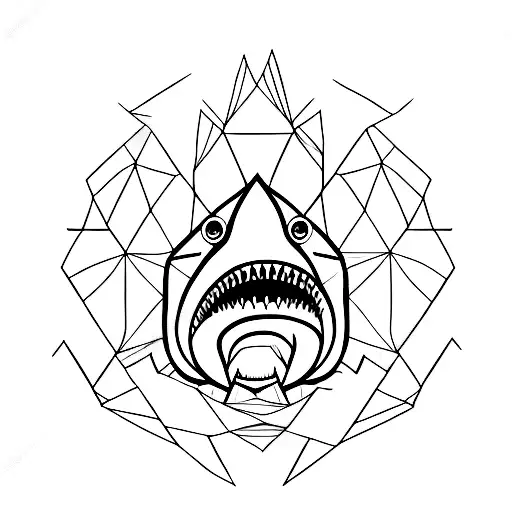Abstract Shark Made Of Geometric Shapes