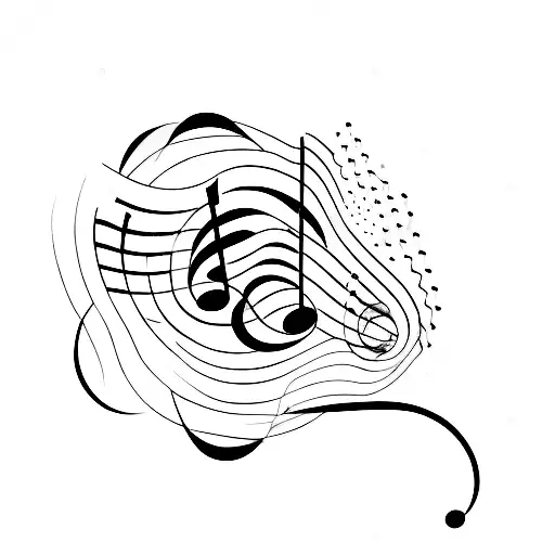 A Minimalist Tattoo Of A Music Note Intertwined With A Microphone