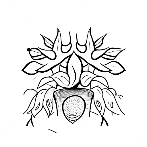 Cannabis Plant With Roots Coming Out Of A Placenta