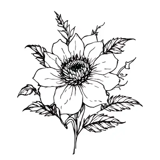 Black Dahlia With Surrounding Plant