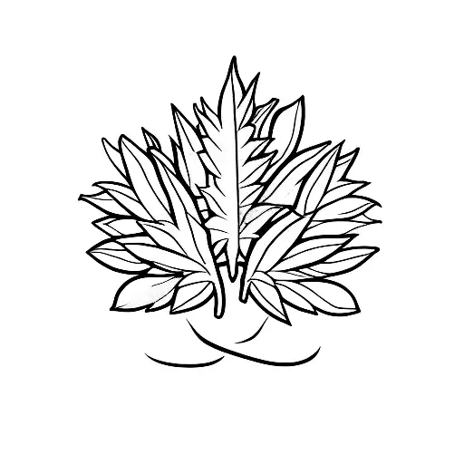 A Minimalist Tattoo Of A Cannabis Plant Growing From A Crack In The Skin