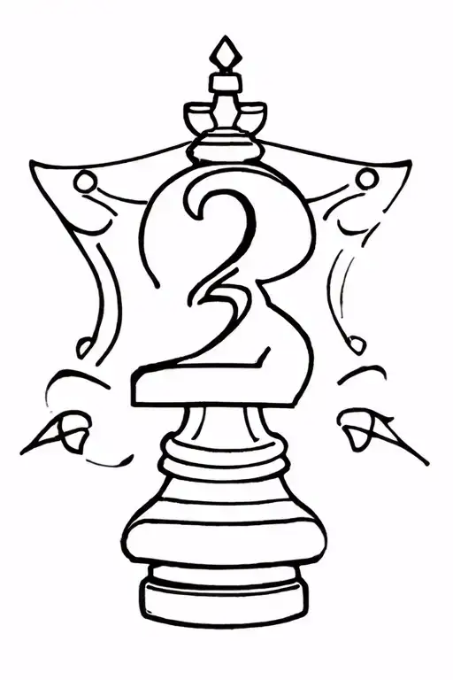 Queen Chess Piece With The Number 2