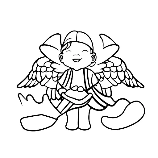 Little Angel Holding Shoes