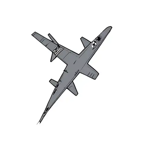 Military Plane With Flag