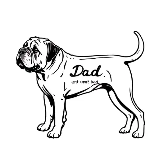 Mastiff With Dad Written On It