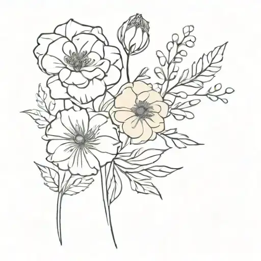 Birth Flower Bouquet Jan July July July August November