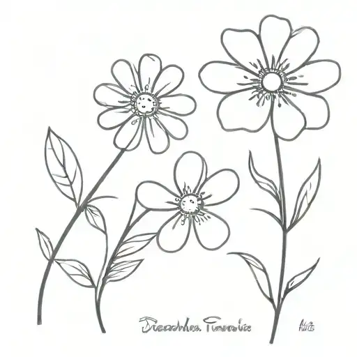 Violet And Daisy Flower