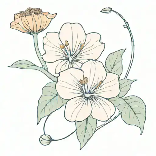 Birds Of Paradise Flower And Garden Nasturtium Flower Together Simple Small With Color