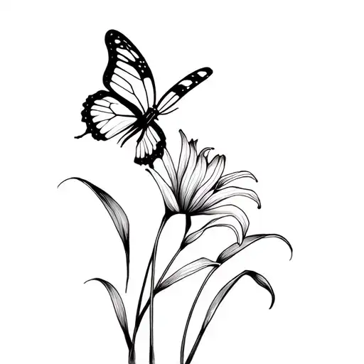 Butterfly And Spider Lily Flower