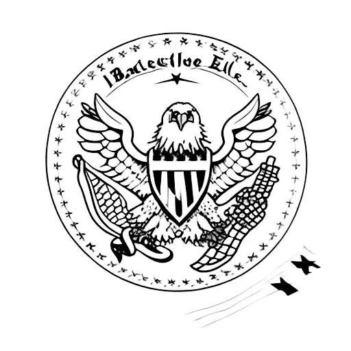 Bald Eagle Infront Of American Flag Holding Hotdog And Beer