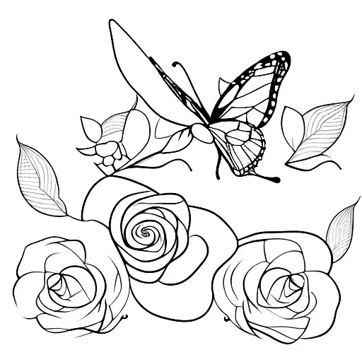 Little Butterfly On An Elegant Rose