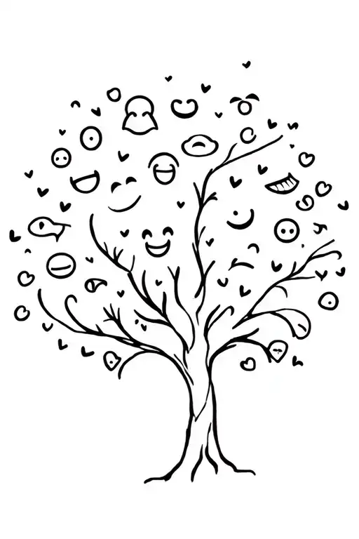 Happy Sad And Crazy Emojis Bursting Tree Backround